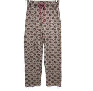 Carrie Amber Cat Pajama Pants Womens Medium Gray Novelty High Rise Bottoms